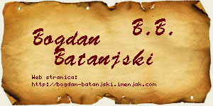 Bogdan Batanjski vizit kartica